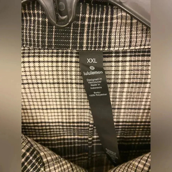 Lululemon Masons Peak Flannel Long Sleeve Shirt Black & White Size XXL - Picture 4 of 6